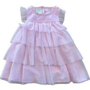 EUC First Impressions Pink‎ Ruffled Tulle Dress For Baby Girls 12M